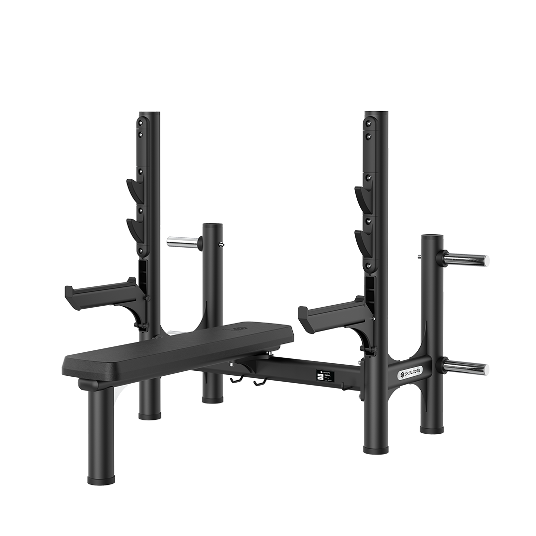 Skelcore Flat Olympic Bench With Safety Bar Skelcore Flat Olympic Bench With Safety Bar