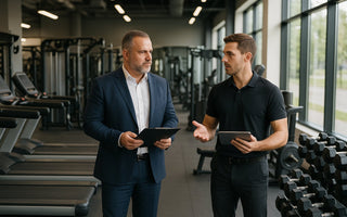 Gym facility layout with balanced equipment mix