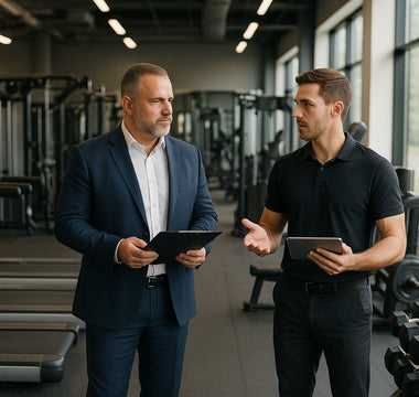 Gym facility layout with balanced equipment mix