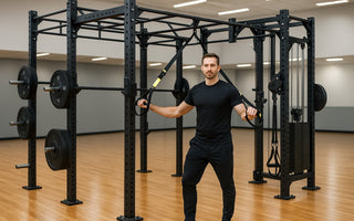 functional fitness rig in group training gym floor