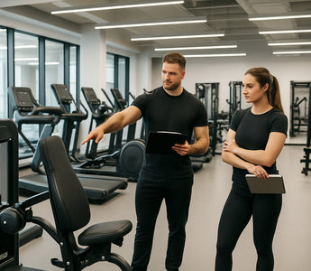Gym floor with strength and cardio equipment