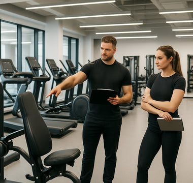 Gym floor with strength and cardio equipment