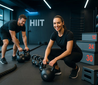 HIIT gym equipment zone showing intense interval training area