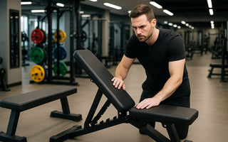 Gym benches flat and adjustable side by side