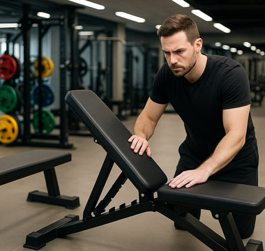 Gym benches flat and adjustable side by side