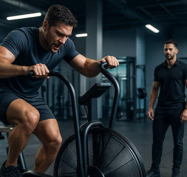 Fan Bike HIIT cardio machine in training gym