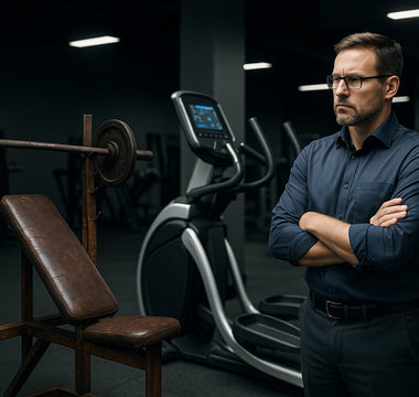 Gym owner checking equipment &mdash; old-to-new machines