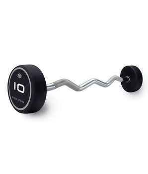 Skelcore Solid Fixed EZ Curl Barbell