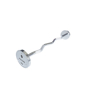 Skelcore Solid Fixed Chrome EZ Curl Barbell