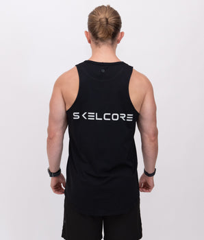 Skelcore Men's Recycled Bold Seamless Black Tank Top