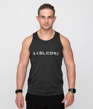 Skelcore Men's Performance Bold Charcoal Tank Top