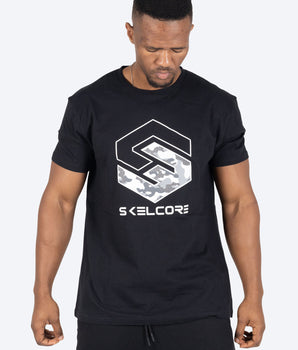 Skelcore Men's Half Camo T-Shirt Relaxed Fit